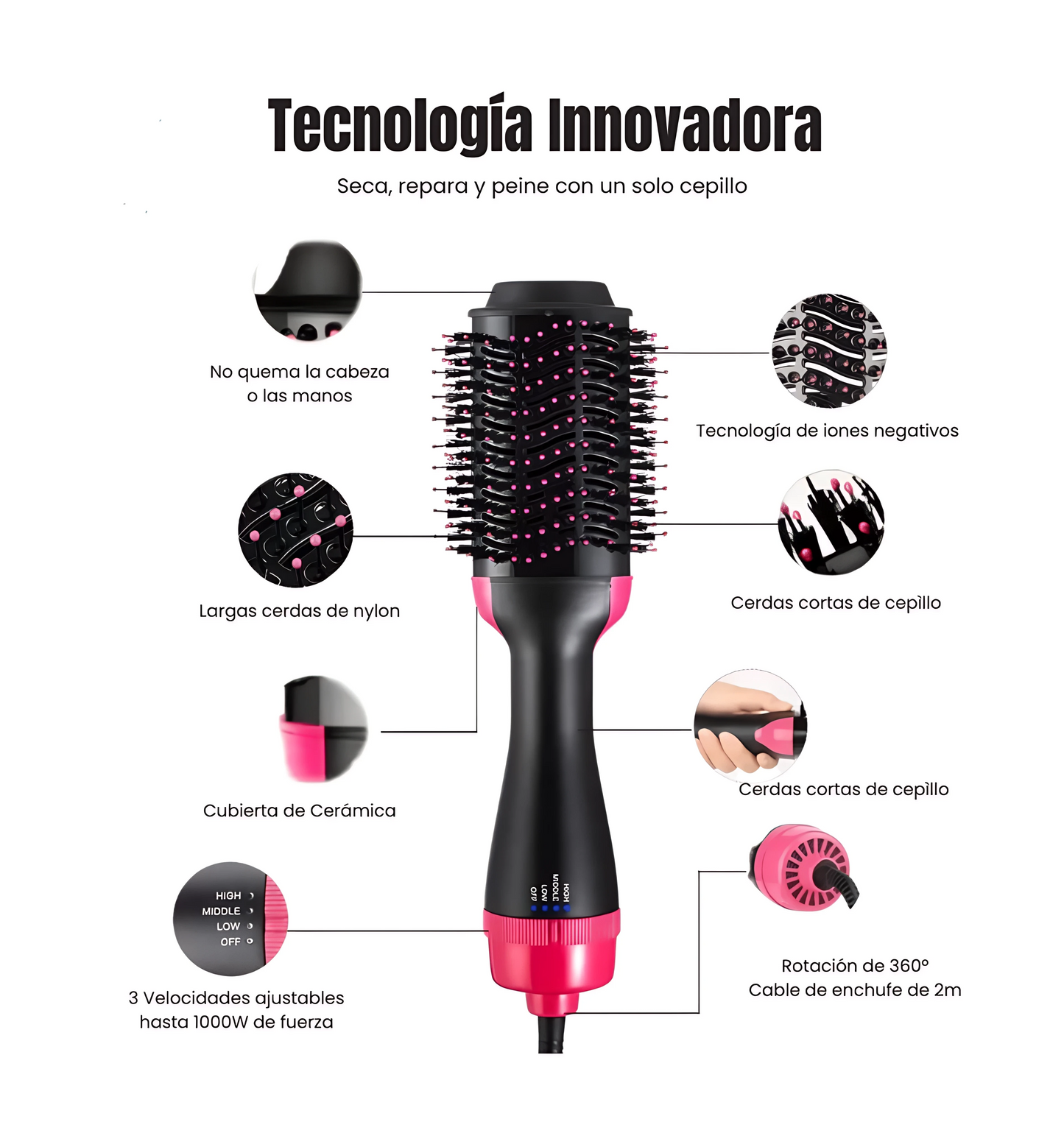 OneStep ™ Cepillo 3 en 1 Peina